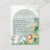 Safari Baby Animals Baby Shower Book request Enclosure Card (Front)