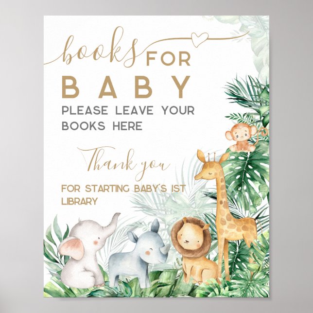 Safari Baby Animals Baby Shower books for baby Poster (Front)