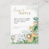 Safari Baby Animals Baby Shower Diaper Raffle Enclosure Card (Front)