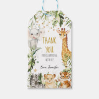 Safari Baby Animals Baby Shower Gift Tags