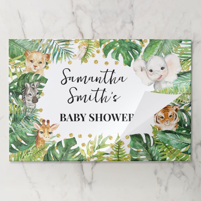 Safari Baby Animals Baby Shower Tear Away Placemat (Folded)
