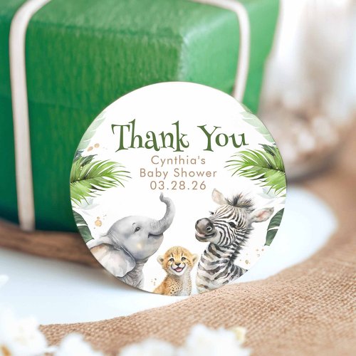 Safari Baby Animals Cute Adorable Wild Classic Round Sticker