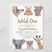 Safari Baby Animals Illustration Baby Shower  Invitation (Front)