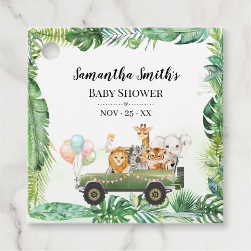 Safari Baby Animals Jungle Tropical Baby Shower Favor Tags