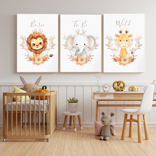 Safari Baby Animals Nursery Wall Art Set Print Set (Creator Uploaded)