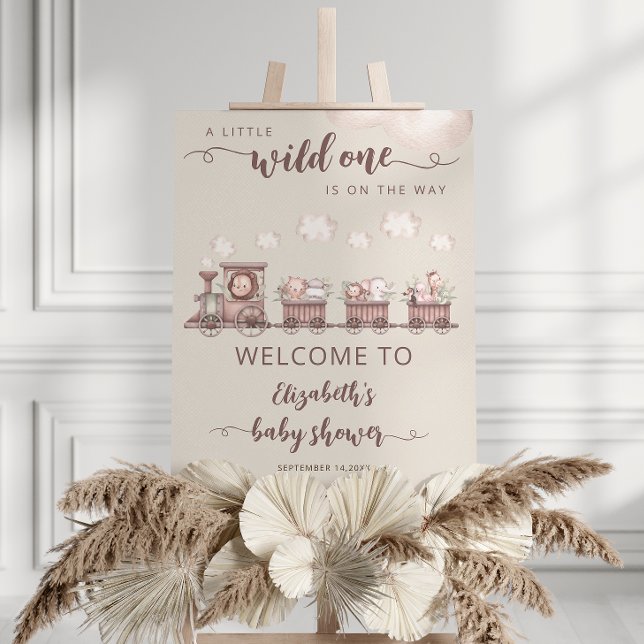 Safari Baby Animals Train Baby Shower Welcome  Foam Board (Creator Uploaded)