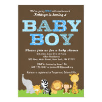Safari Baby Boy Shower Invitation