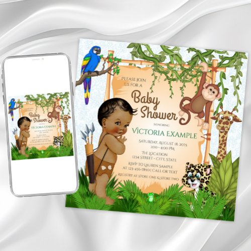 Safari Baby Boy Shower Invitations