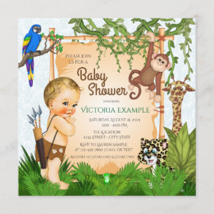 Safari Baby Boy Shower Invitations