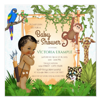 Safari Baby Boy Shower Invitations