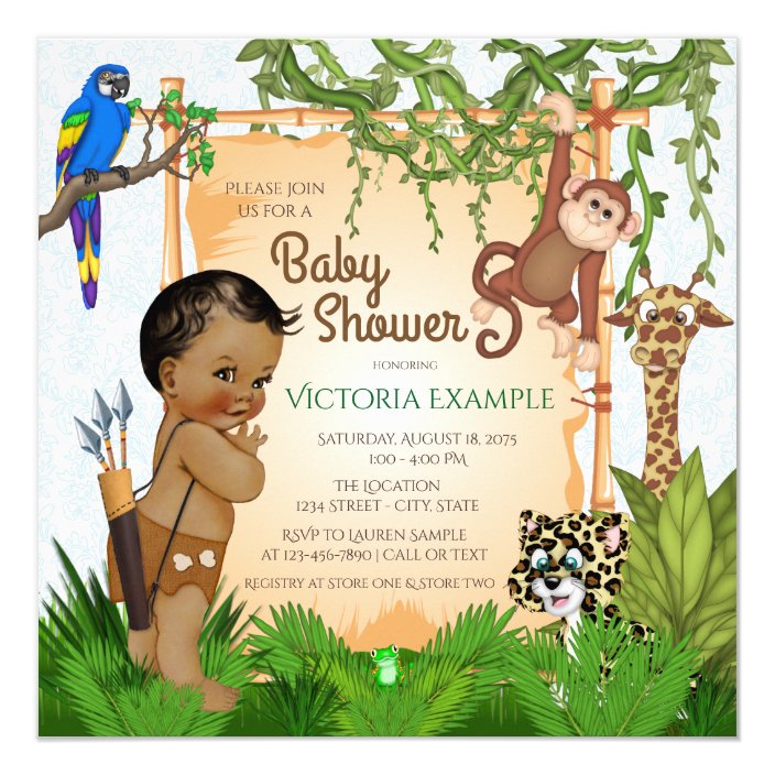 safari baby shower invitations for boy