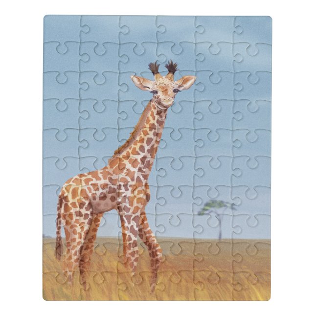 Safari Baby Giraffe Painting Jigsaw Puzzle (Puzzle Vertical)