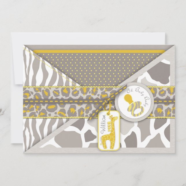 Safari Baby Invitation Card (Front)