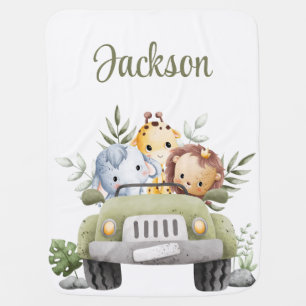 Safari Baby Jungle Animals Custom Blanket
