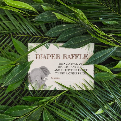 Safari Baby Jungle Diaper Raffle Enclosure Cards