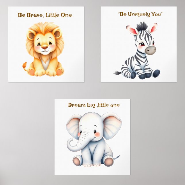 Safari Baby Nursery Wall Art Sets (Front)