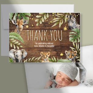 Safari Baby Shower Baby Animals Photo Thank You Card