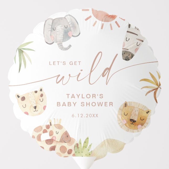 SAFARI Baby Shower Balloon (Front)