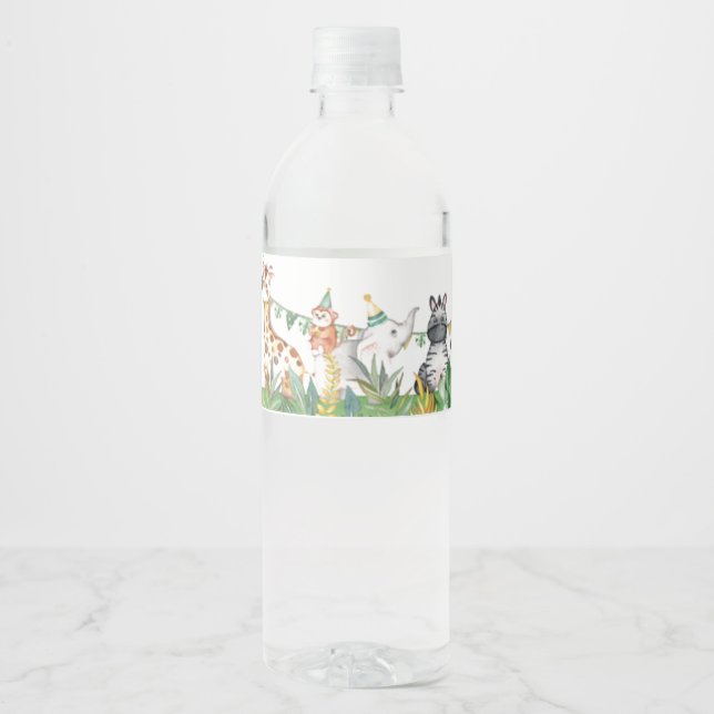 Safari Baby Shower Beverage Label Set (Front)