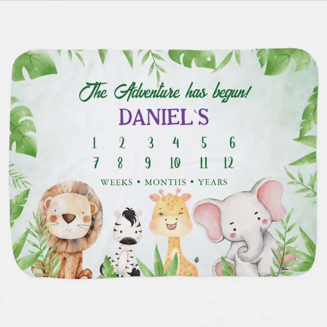 safari baby shower blanket (Horizontal)