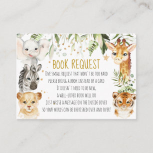 Safari Baby Shower Book Request Card