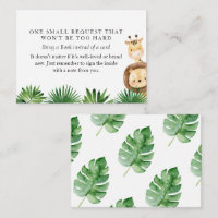 Safari Baby Shower Book Request Enclosure Card