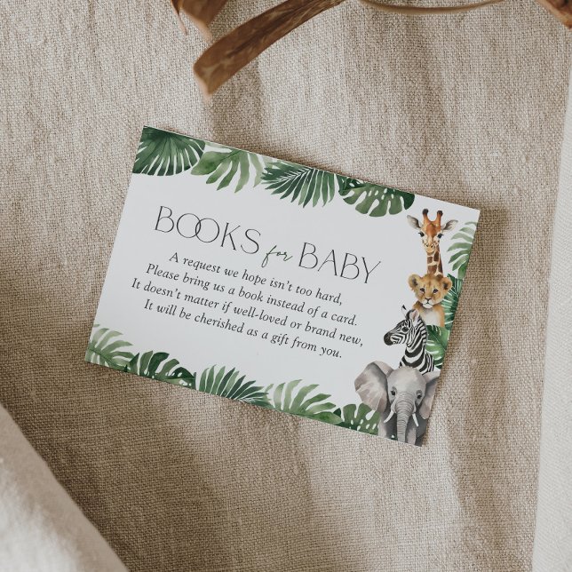 Safari Baby Shower Books for Baby Enclosure Card (Creator Uploaded)