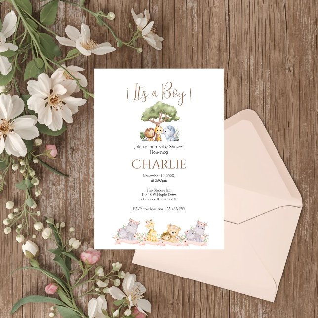 Safari Baby Shower Boy invitation (Creator Uploaded)