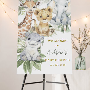 Safari Baby Shower Boy or Girl Welcome Sign