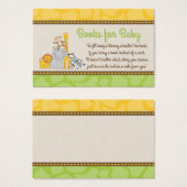 Safari Baby Shower Bring a Book Card (Front & Back)