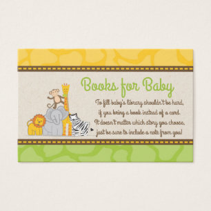 Safari Baby Shower Bring a Book Card