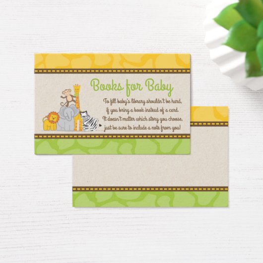 Safari Baby Shower Bring a Book Card (Desk)