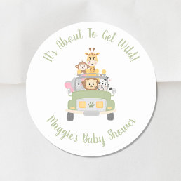 Safari Baby Shower Classic Round Sticker