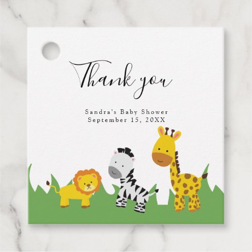 Safari Baby Shower Cute Jungle Animals Neutral Favor Tags