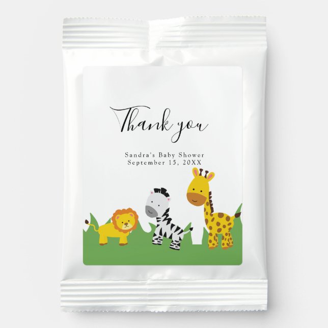Safari Baby Shower Cute Jungle Animals Neutral  Lemonade Drink Mix (Front)