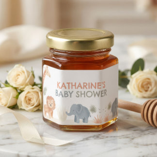 Safari Baby Shower Decor Wild One Honey Jar Favor Favors