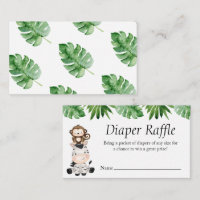 Safari Baby Shower Diaper Raffle Card