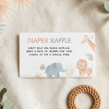 Safari Baby Shower Diaper Raffle Insert Wild One