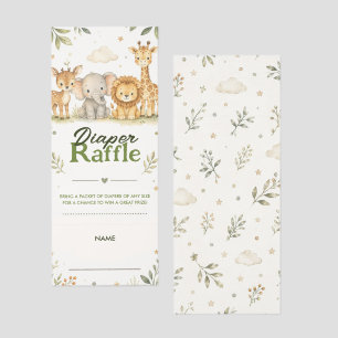 Safari Baby Shower Diaper Raffle Tickets