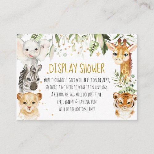 Safari Baby Shower Display Shower Card