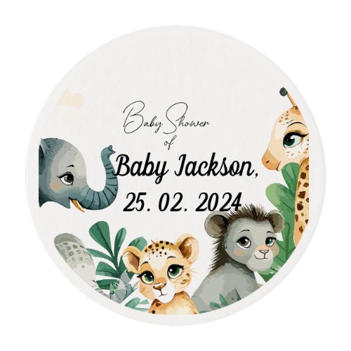 Safari Baby Shower  Edible Frosting Rounds