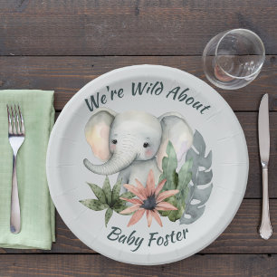 Safari Baby Shower Elephant Plates