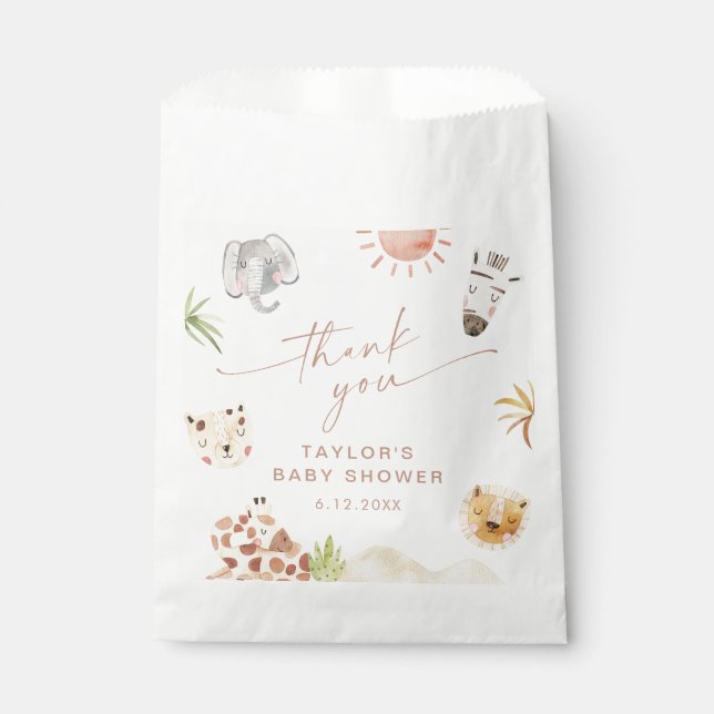 SAFARI Baby Shower Favor Bag (Front)