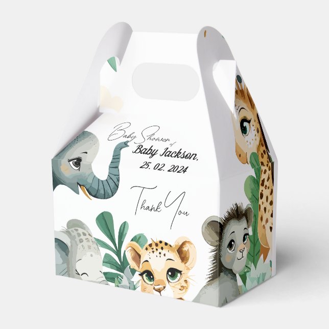Safari Baby Shower  Favor Boxes (Front Side)