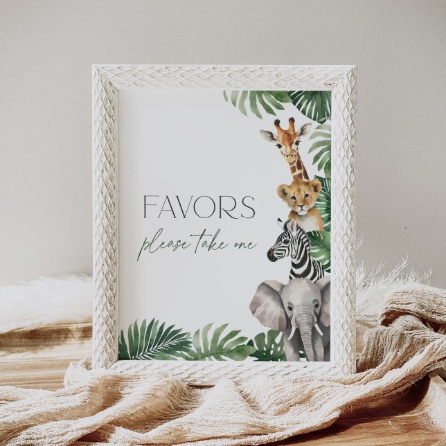 Safari Baby Shower Favors Sign (Creator Uploaded)