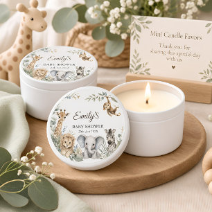 Safari Baby Shower Gender-Neutral Safari Animal Mini Candle Favors