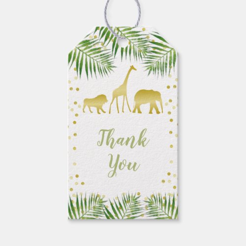 Safari Baby Shower Gold Gift Favor Tag