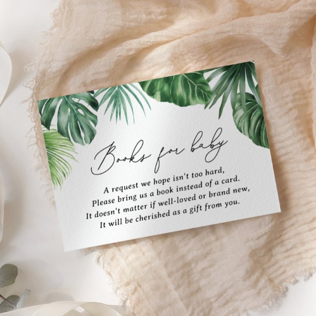 Safari Baby Shower Greenery Books for Baby Enclosure Card (Creator Uploaded)