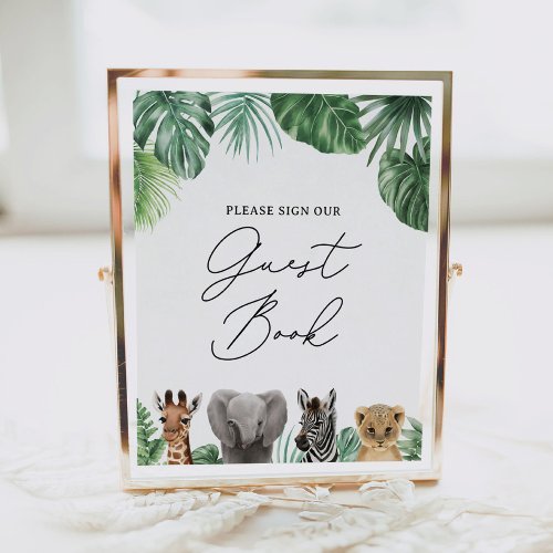 Safari Baby Shower Guest Book Sign