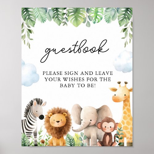 Safari Baby Shower Guestbook Sign